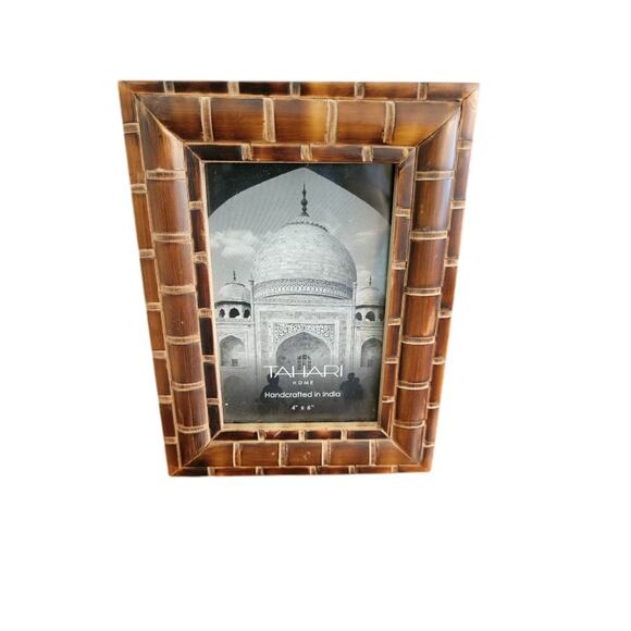 TAHARI Home Picture Frame 4x6 Boho Handcrafted India Brown Culutralt - Picture 1 of 12